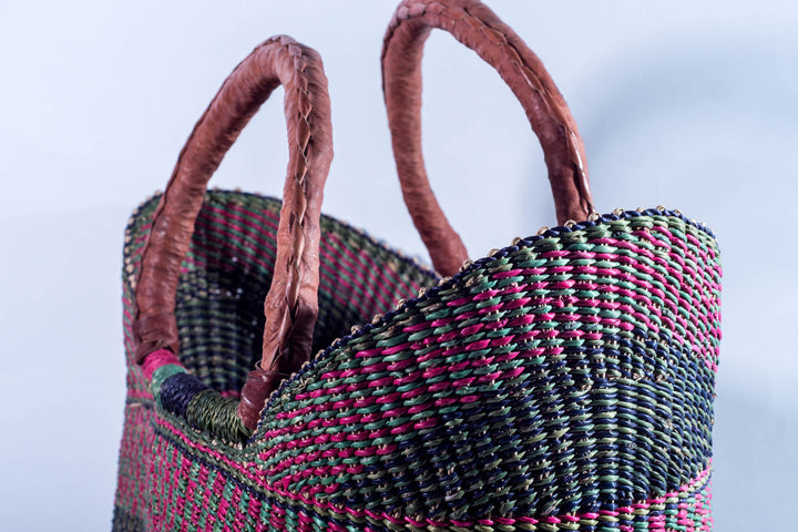 Handwoven Ghanaian Basket Shopper