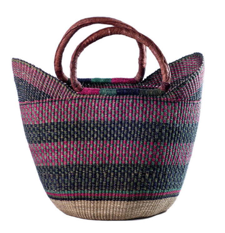 Handwoven Ghanaian Basket Shopper
