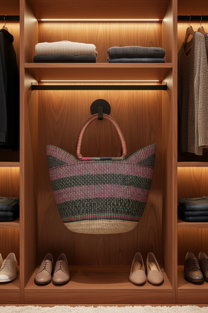 Handwoven Ghanaian Basket Shopper