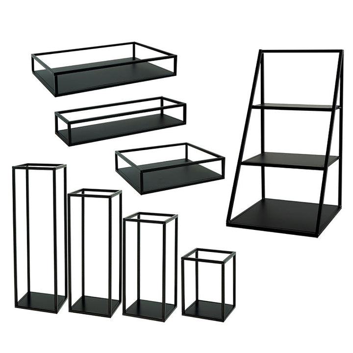 Tea Break Dessert Rack Set Simple Modern Black Iron Cake Plate Marble Tray Creative Cake Rack