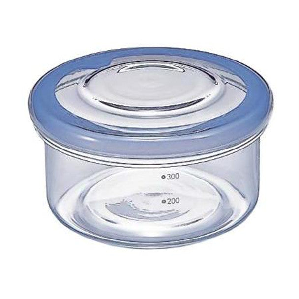 Hario Cycle Ware Round Glass Container–Silicone‑Edge Lid (17 oz)
