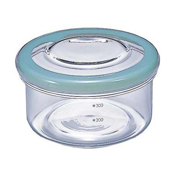 Hario Cycle Ware Round Glass Container–Silicone‑Edge Lid (17 oz)