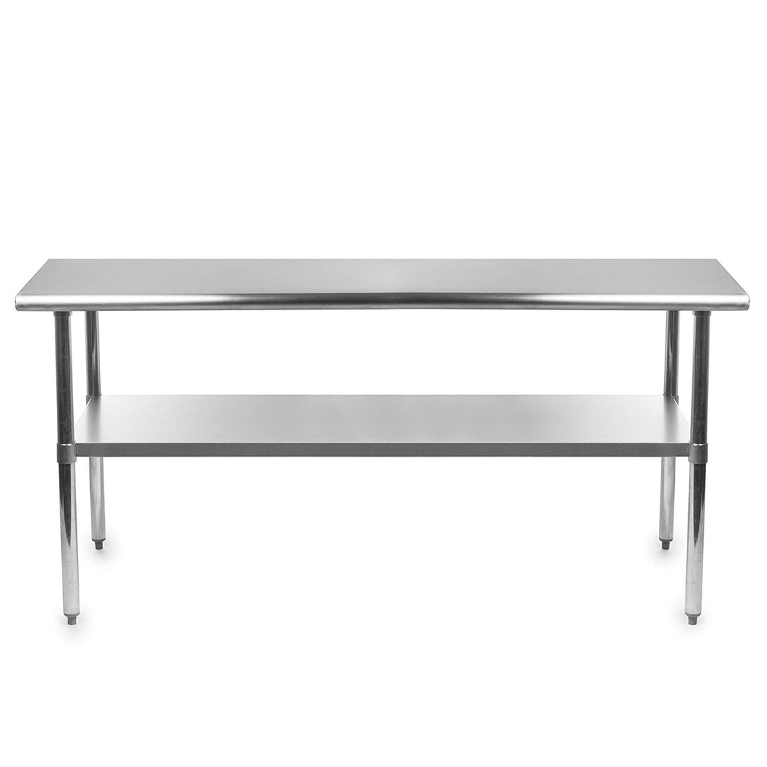 Robust 30-by-24-inch Stainless-Steel Kitchen Work Table with Backsplash