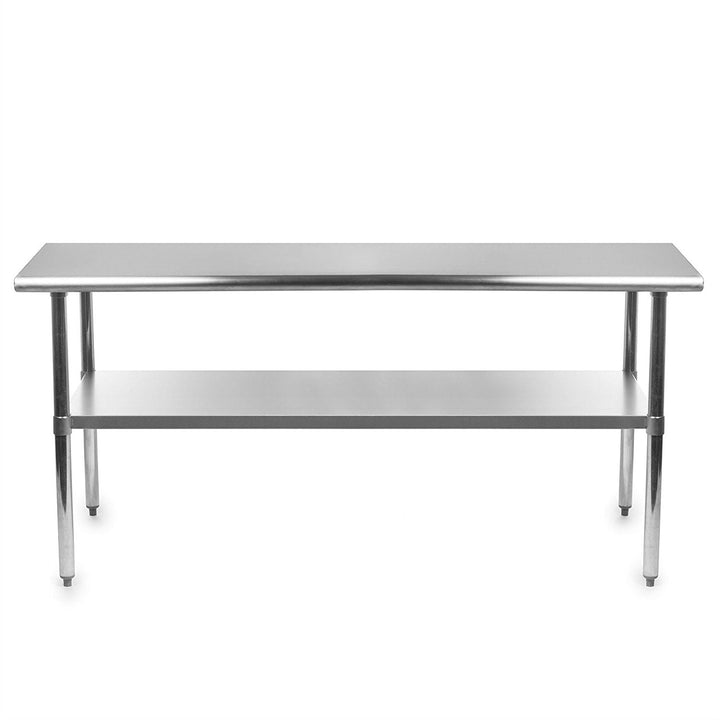 Robust 30-by-24-inch Stainless-Steel Kitchen Work Table with Backsplash