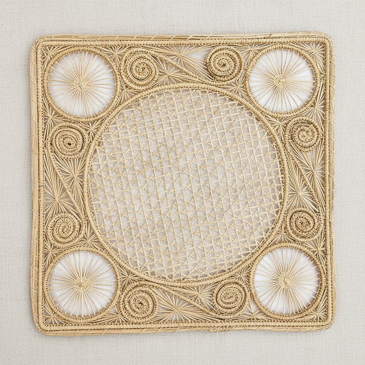 Caracol Square Handwoven Iraca Placemat