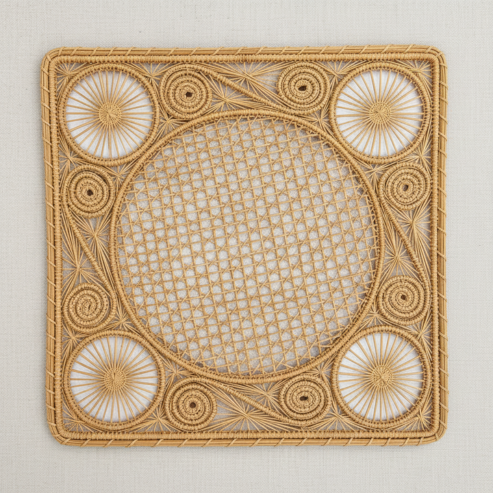 Caracol Square Handwoven Iraca Placemat