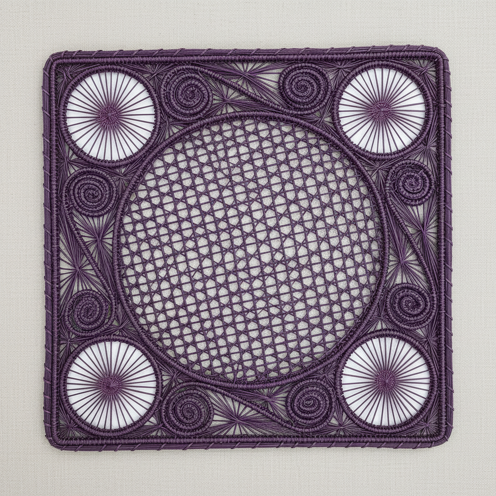 Caracol Square Handwoven Iraca Placemat