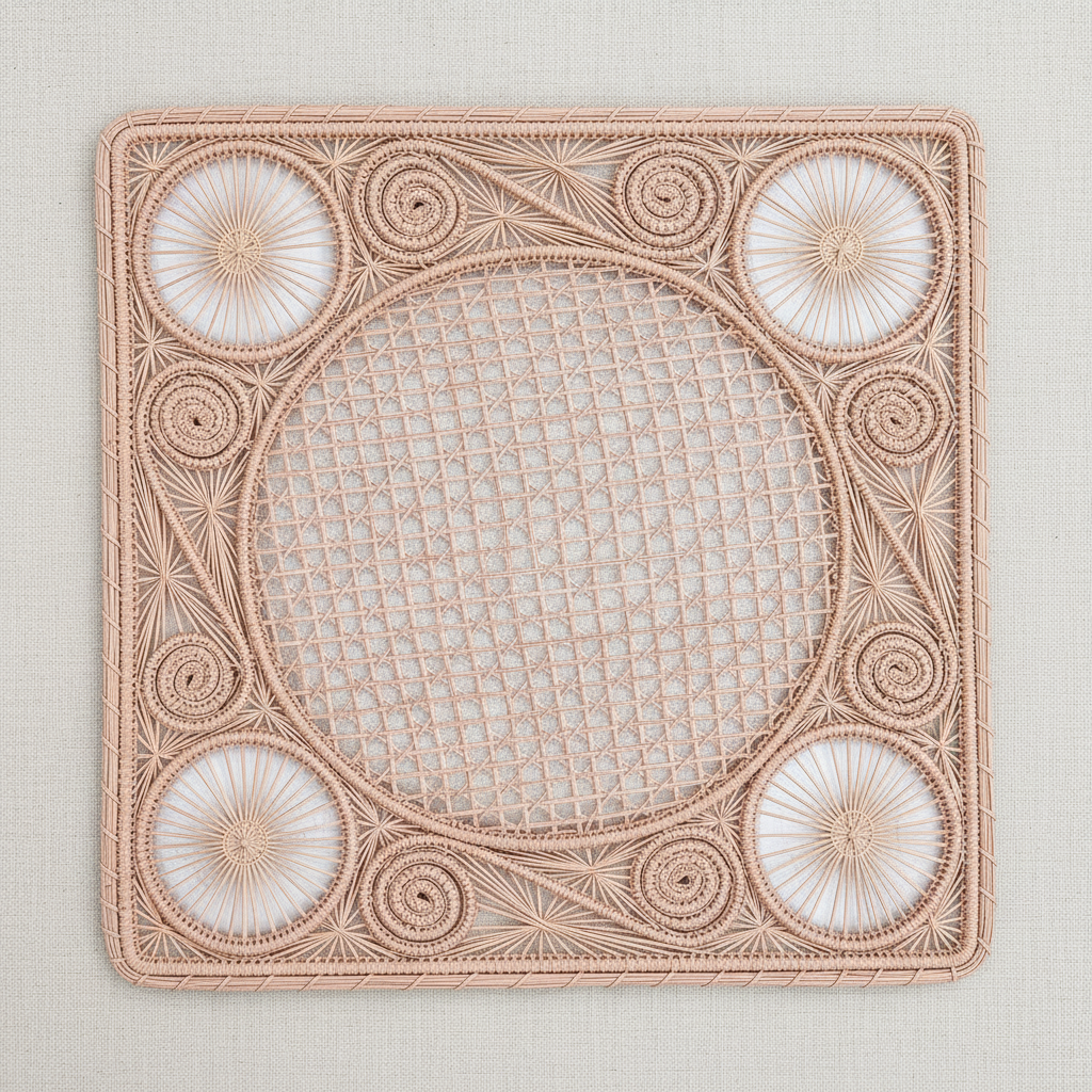 Caracol Square Handwoven Iraca Placemat