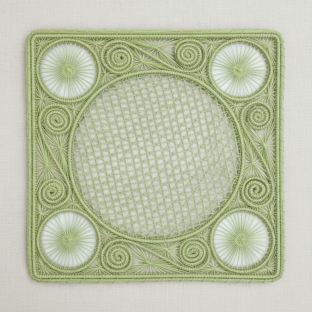 Caracol Square Handwoven Iraca Placemat