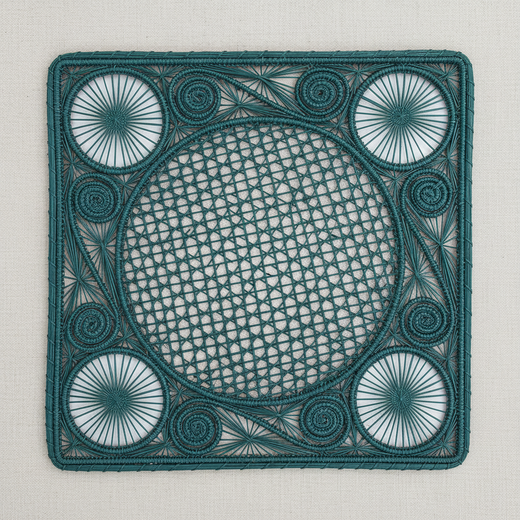 Caracol Square Handwoven Iraca Placemat