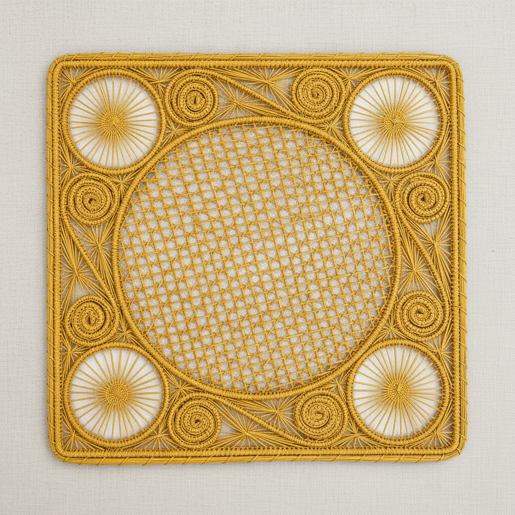Caracol Square Handwoven Iraca Placemat