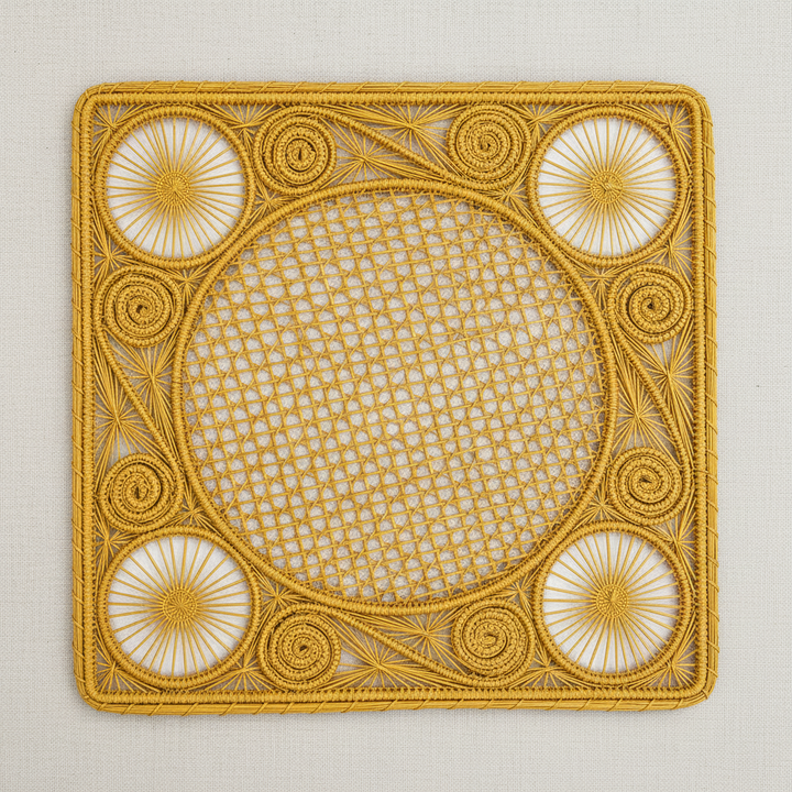 Caracol Square Handwoven Iraca Placemat