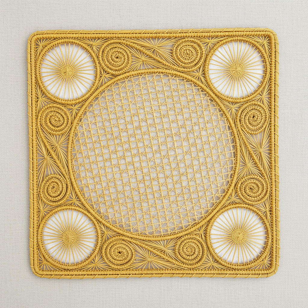 Caracol Square Handwoven Iraca Placemat