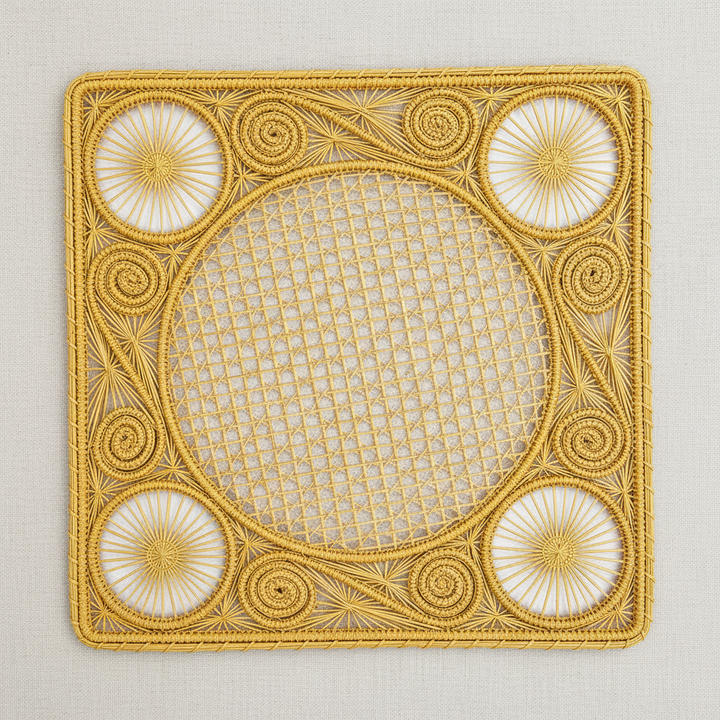 Caracol Square Handwoven Iraca Placemat