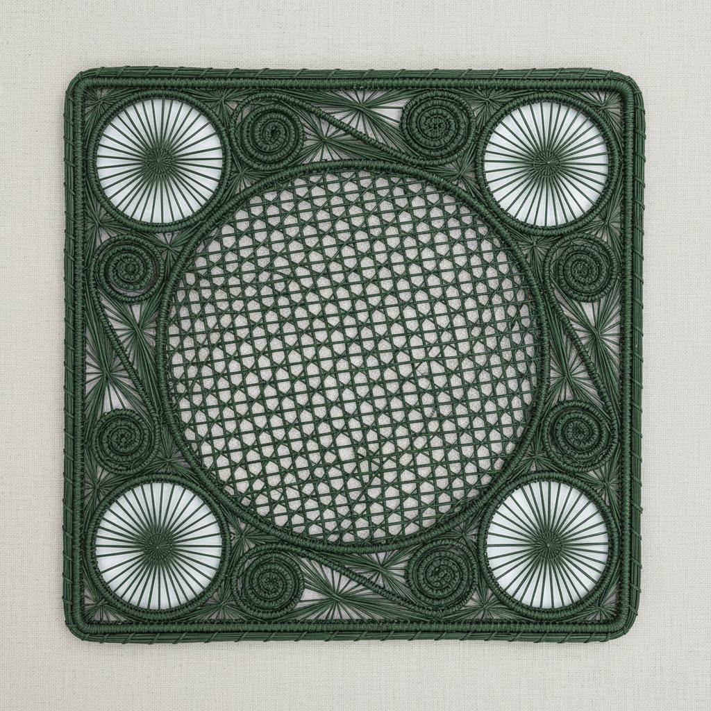 Caracol Square Handwoven Iraca Placemat