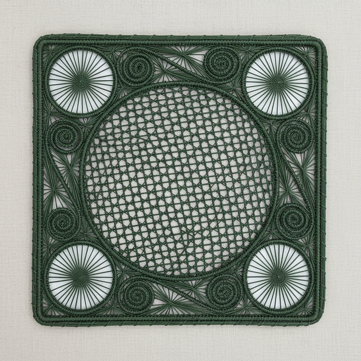 Caracol Square Handwoven Iraca Placemat