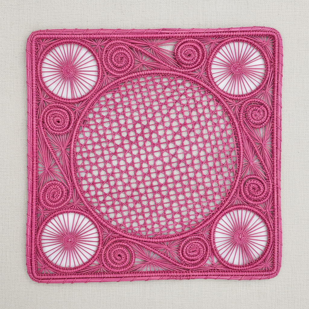 Caracol Square Handwoven Iraca Placemat