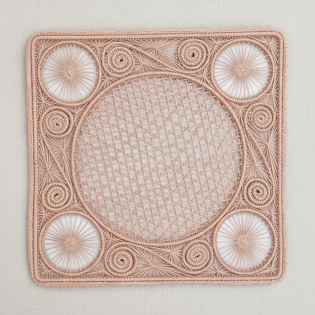 Caracol Square Handwoven Iraca Placemat
