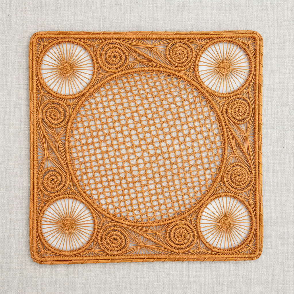 Caracol Square Handwoven Iraca Placemat