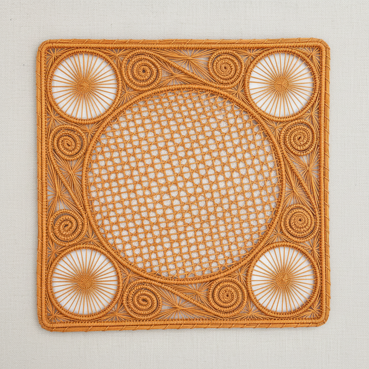 Caracol Square Handwoven Iraca Placemat