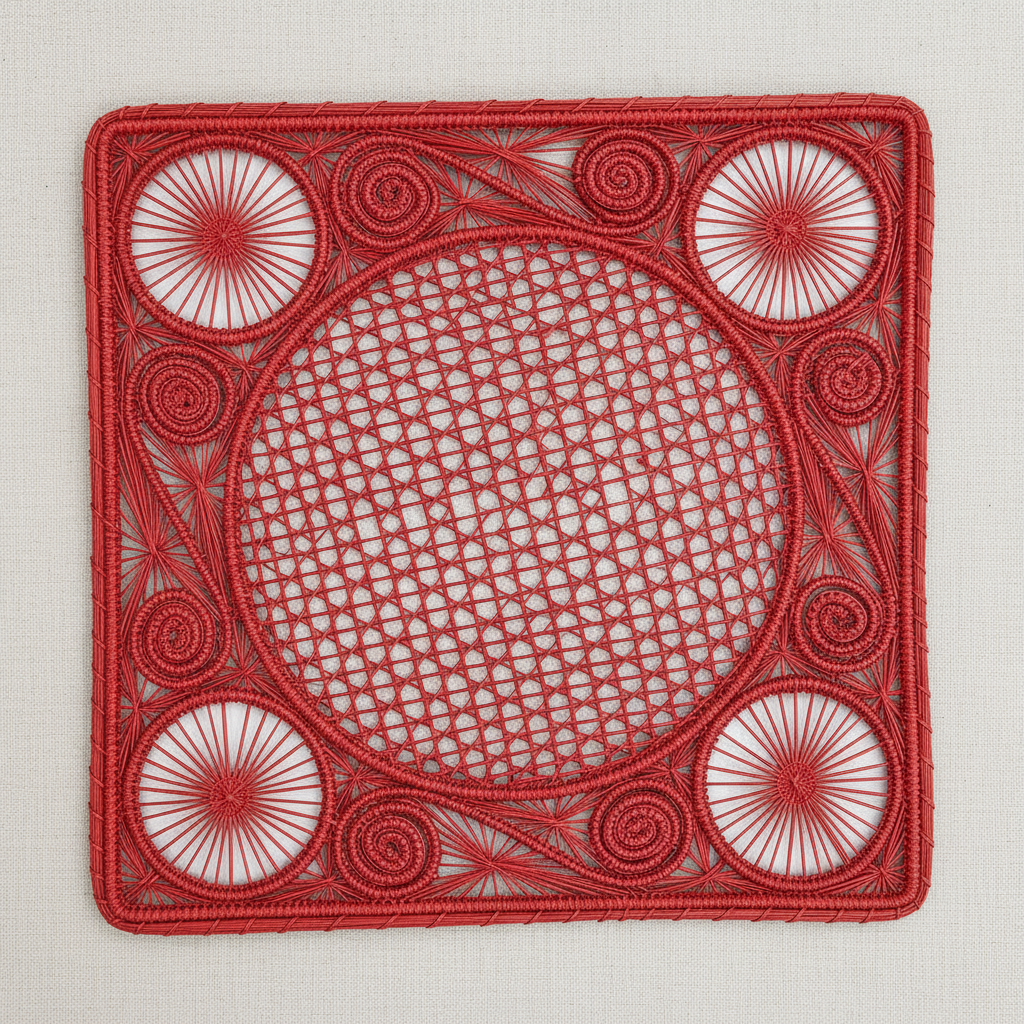 Caracol Square Handwoven Iraca Placemat