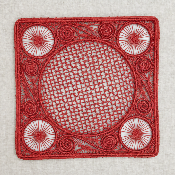 Caracol Square Handwoven Iraca Placemat