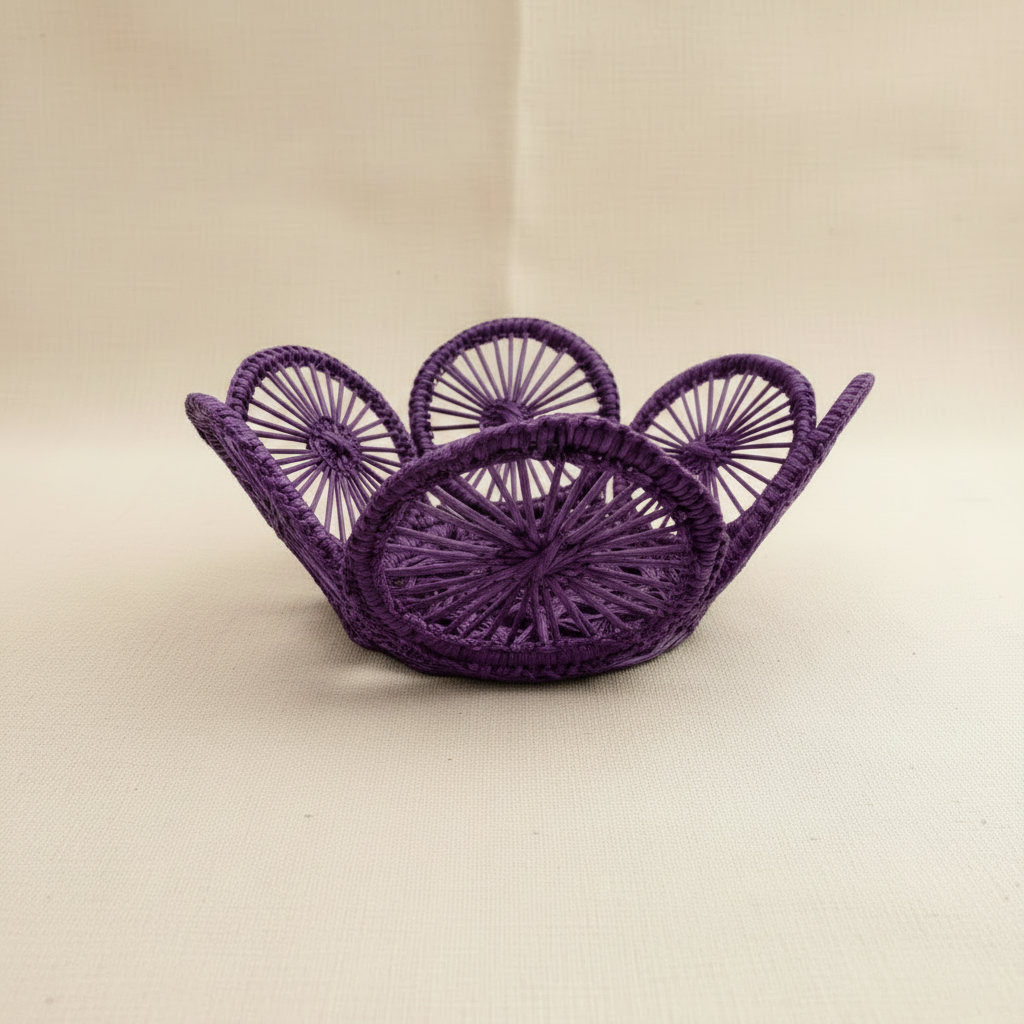 Circles Personal Handwoven Mini Bread Iraca Basket