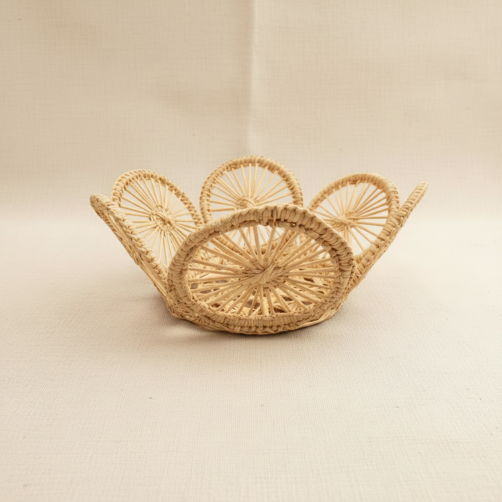 Circles Personal Handwoven Mini Bread Iraca Basket