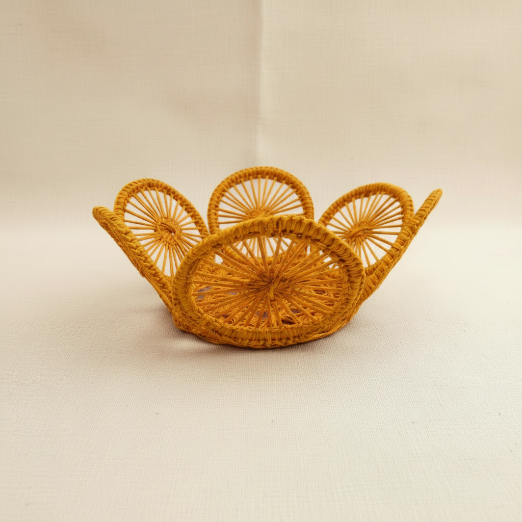 Circles Personal Handwoven Mini Bread Iraca Basket