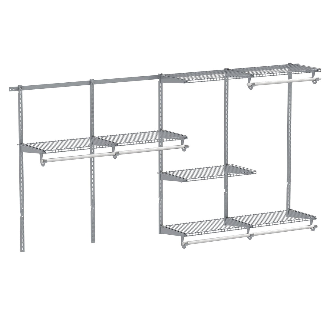 Closet System 4-8 FT Wall-Mounted Closet Shelves and Rod