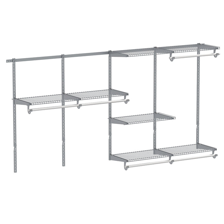 Closet System 4-8 FT Wall-Mounted Closet Shelves and Rod