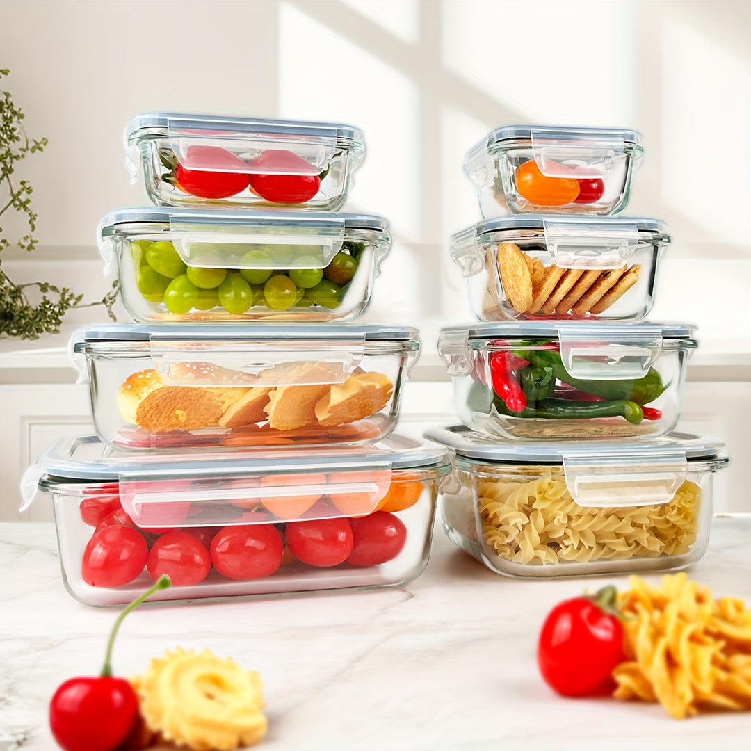Glass Containers with Airtight Lids–16‑Piece Set