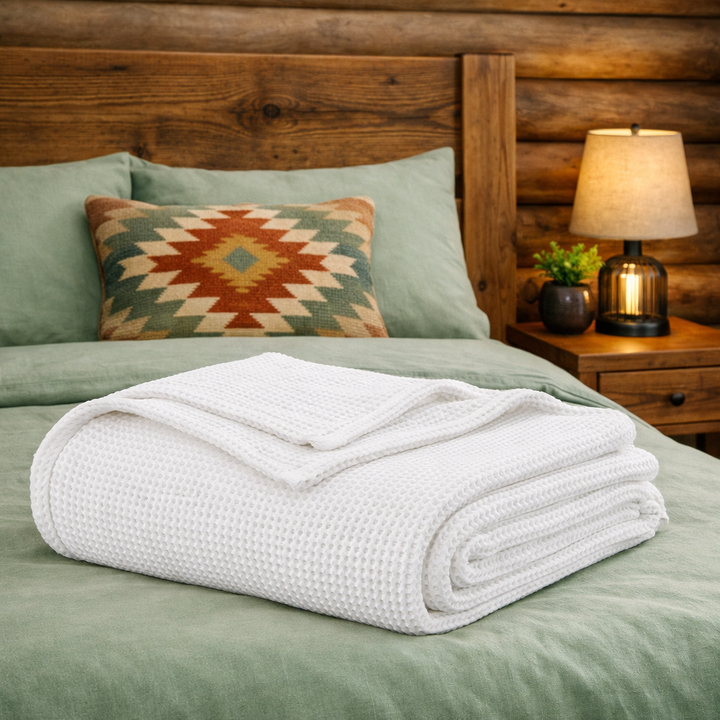 Organic Cotton Waffle Knit Blanket
