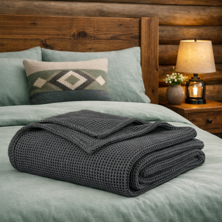 Organic Cotton Waffle Knit Blanket