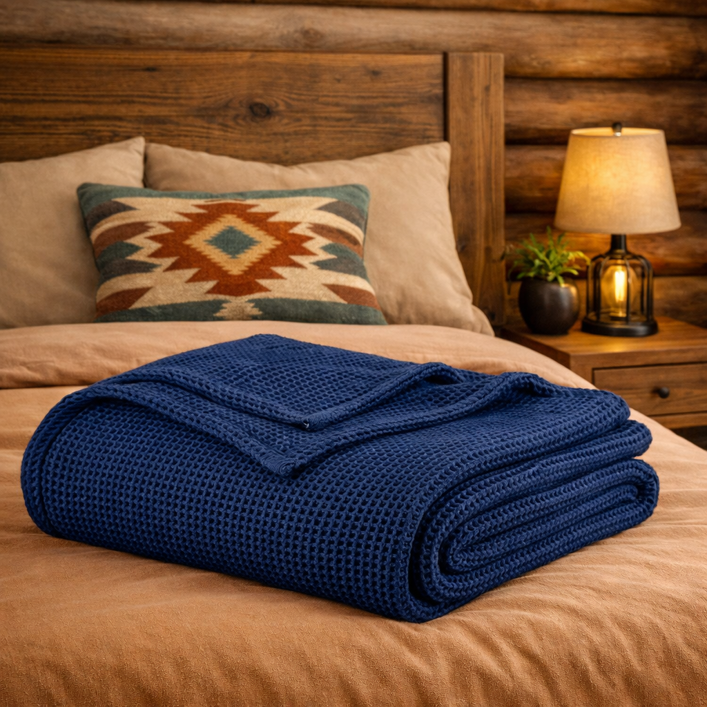 Organic Cotton Waffle Knit Blanket