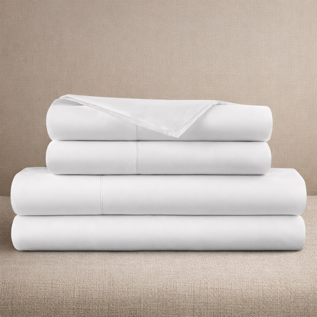 Organic Cotton Percale Sheet Set—270 TC with Picot Embroidery