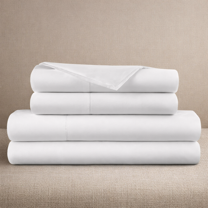 Organic Cotton Percale Sheet Set—270 TC with Picot Embroidery