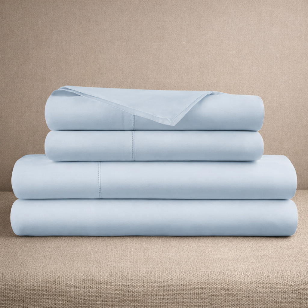 Organic Cotton Percale Sheet Set—270 TC with Picot Embroidery
