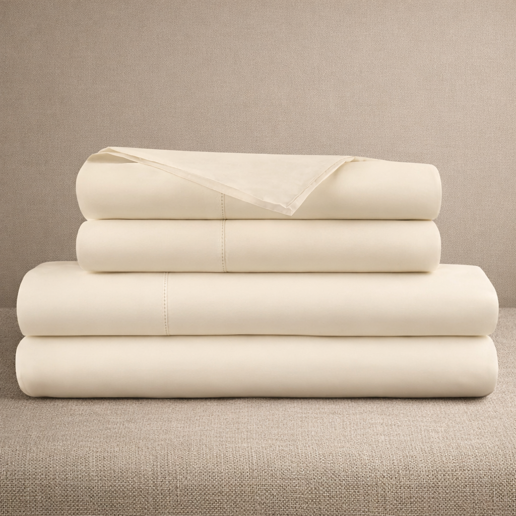 Organic Cotton Percale Sheet Set—270 TC with Picot Embroidery