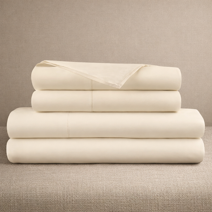 Organic Cotton Percale Sheet Set—270 TC with Picot Embroidery