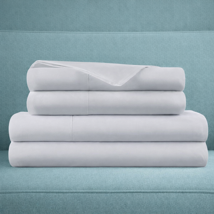 Organic Cotton Percale Sheet Set—270 TC with Picot Embroidery