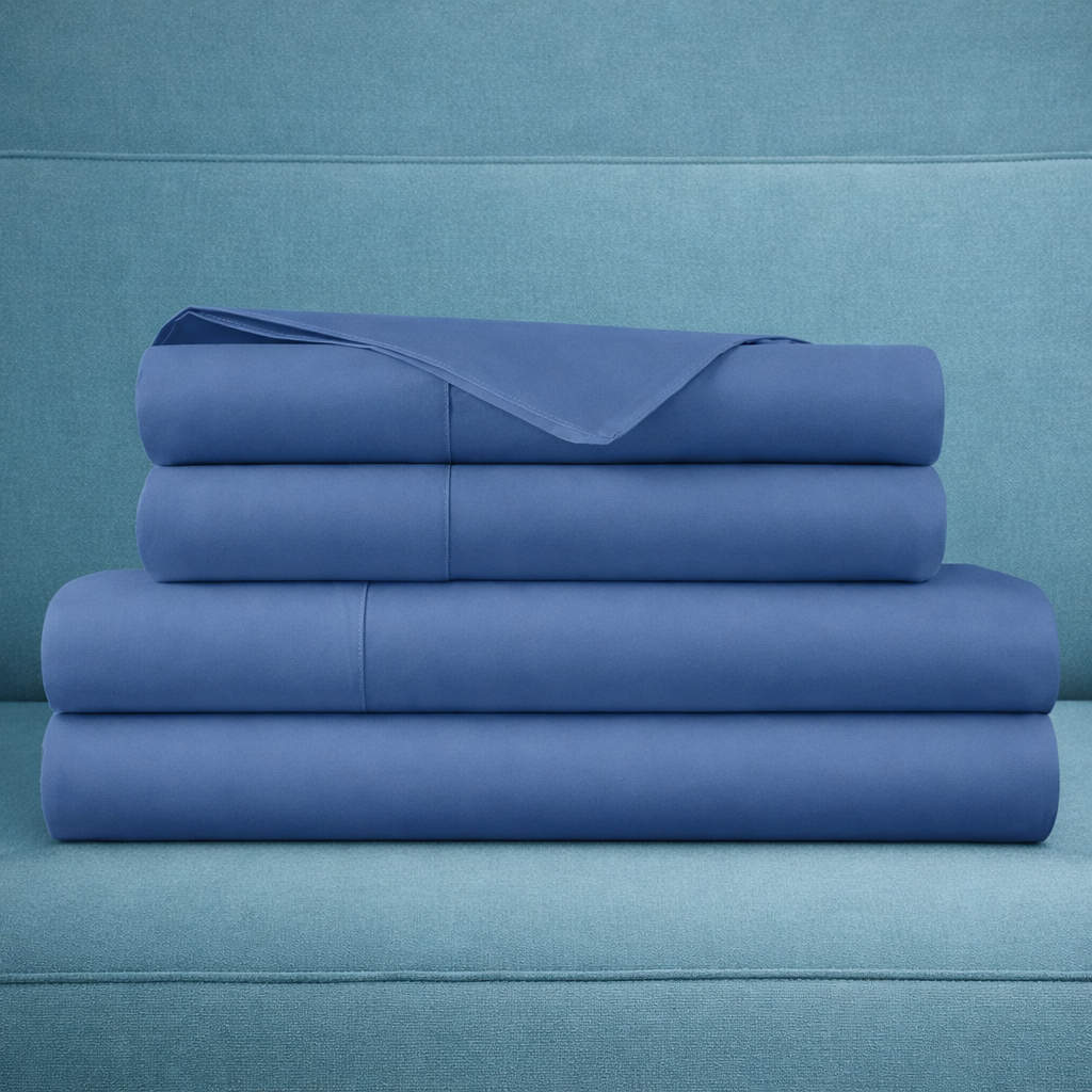Organic Cotton Percale Sheet Set—270 TC with Picot Embroidery