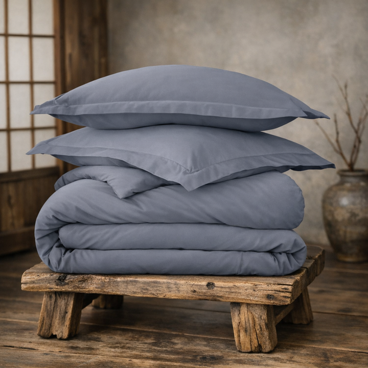 Organic Cotton Sateen Duvet Cover & Sham Set—300 TC