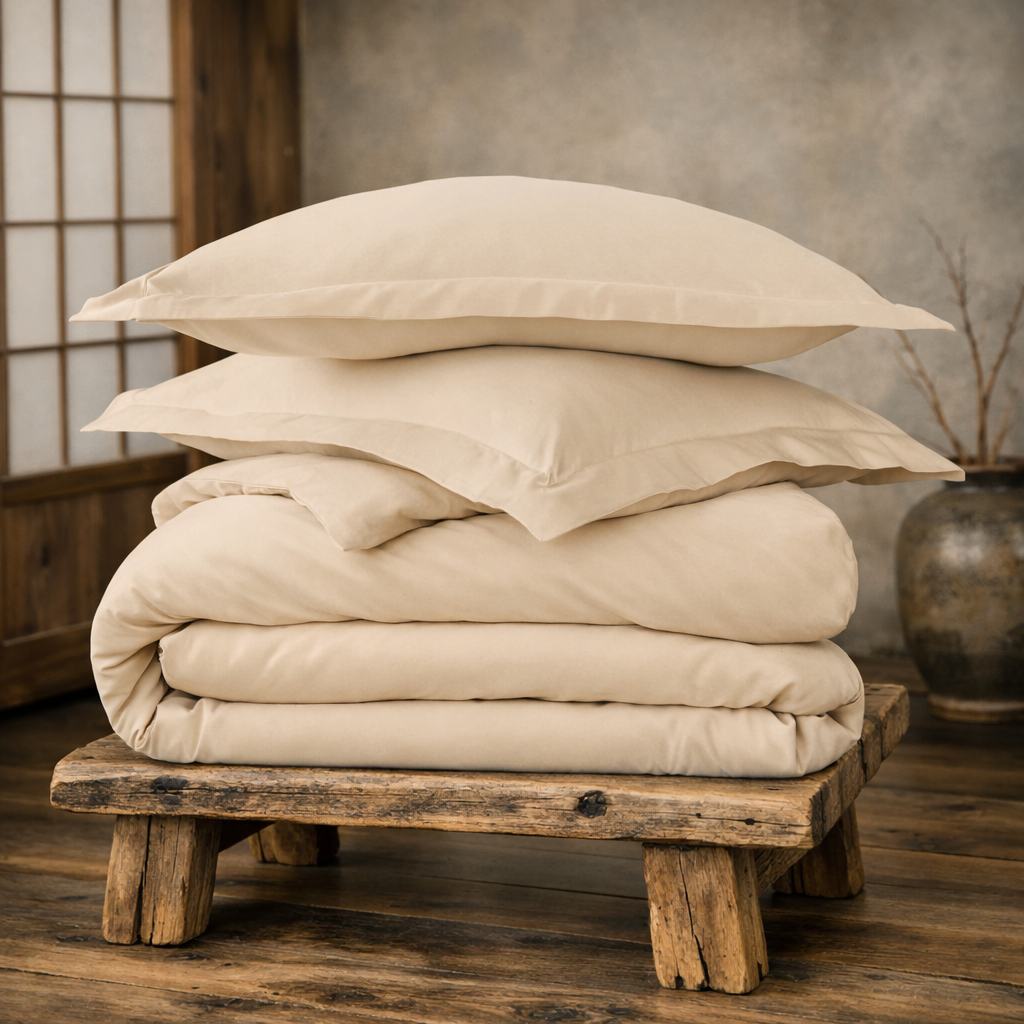 Organic Cotton Sateen Duvet Cover & Sham Set—300 TC