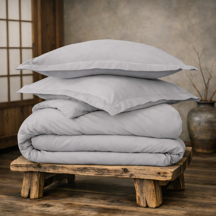 Organic Cotton Sateen Duvet Cover & Sham Set—300 TC