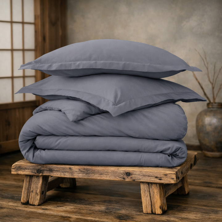 Organic Cotton Sateen Duvet Cover & Sham Set—300 TC