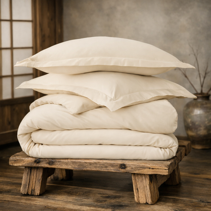 Organic Cotton Sateen Duvet Cover & Sham Set—300 TC