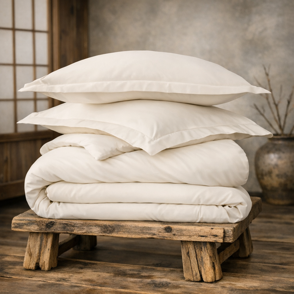 Organic Cotton Sateen Duvet Cover & Sham Set—300 TC