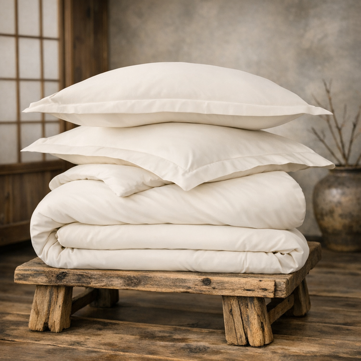 Organic Cotton Sateen Duvet Cover & Sham Set—300 TC