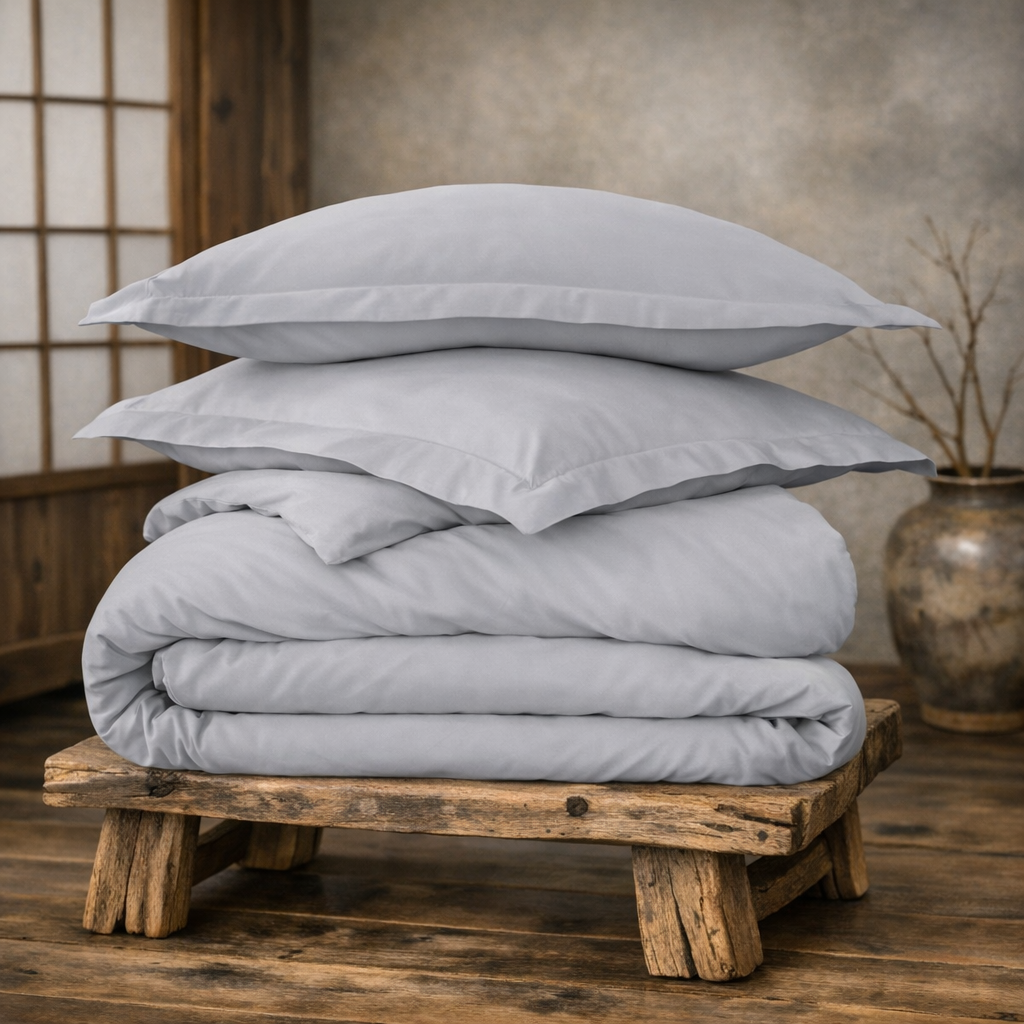 Organic Cotton Sateen Duvet Cover & Sham Set—300 TC